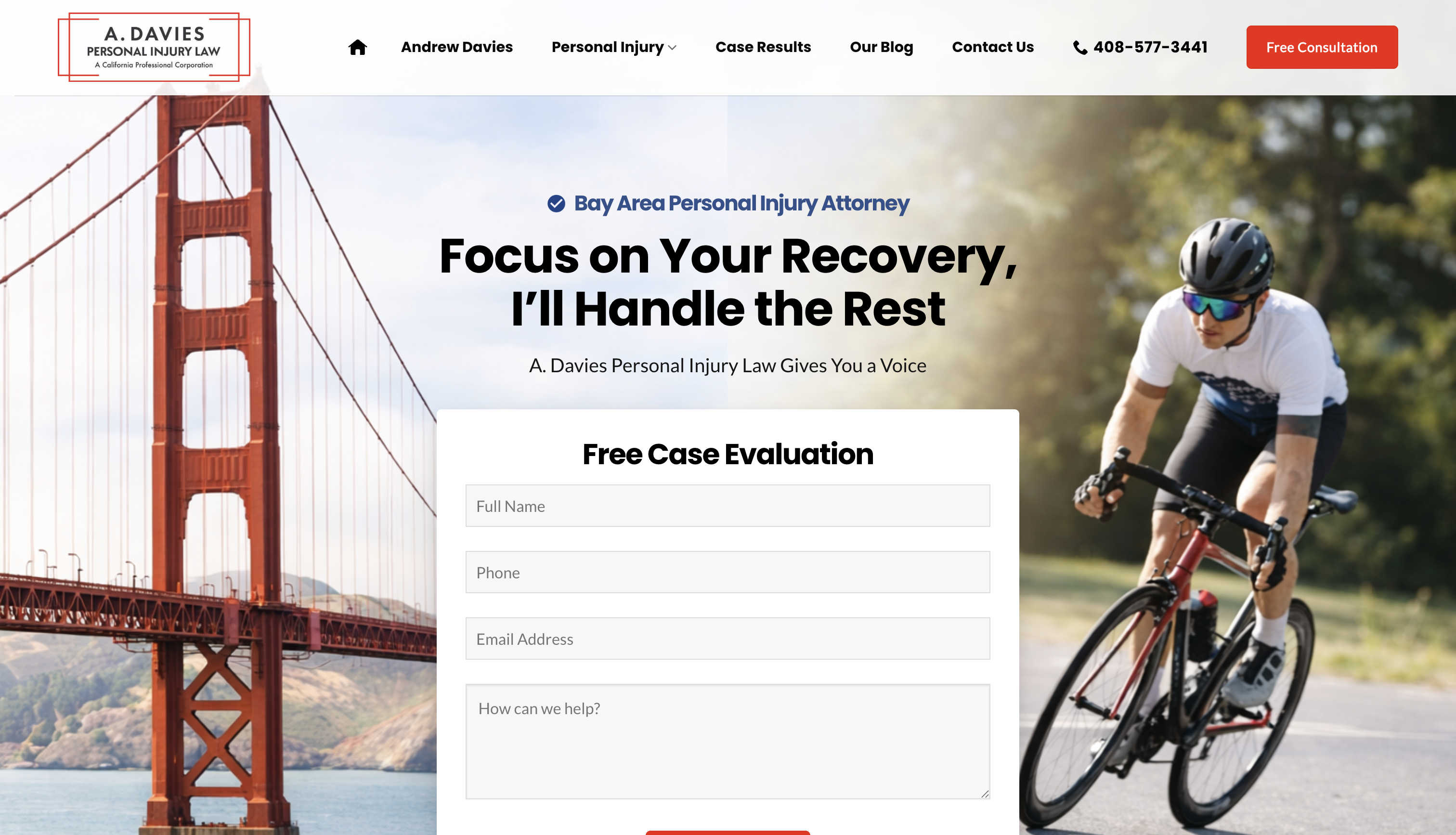Andrew Davies Personal Injury Law website