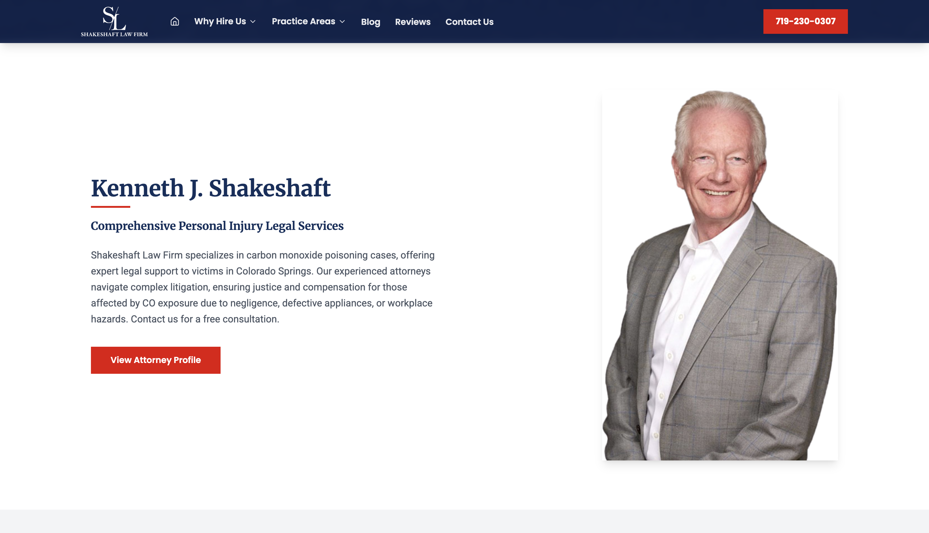 Shakeshaft Law Firm website